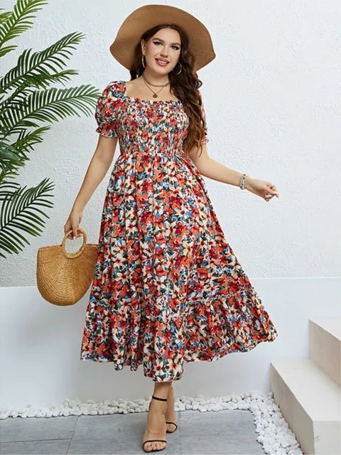 Robe de plage à fleurs style bohème