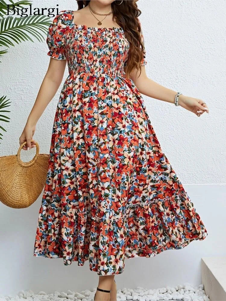 Robe de plage à fleurs style bohème